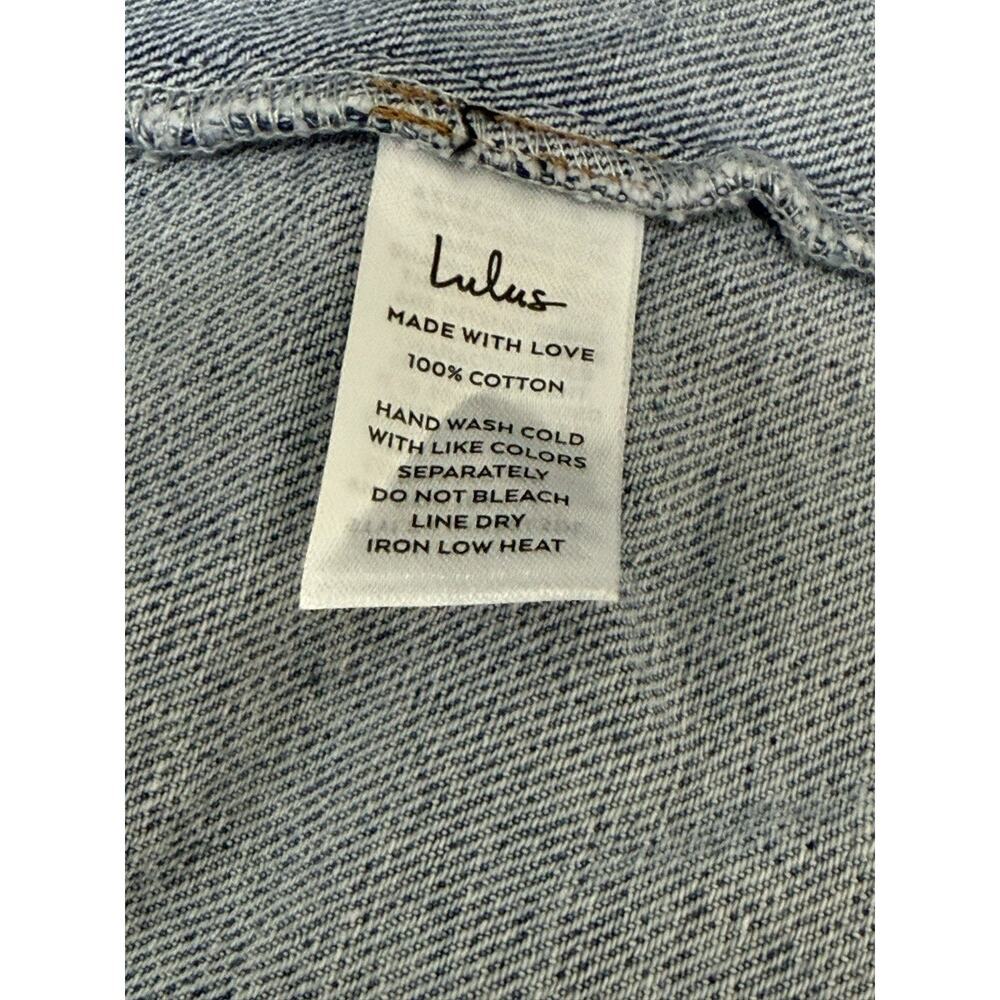 NWT Lulus Denim Buttons Mini Dress Halter Open Back Y2K Women’s XS - Picture 11 of 13